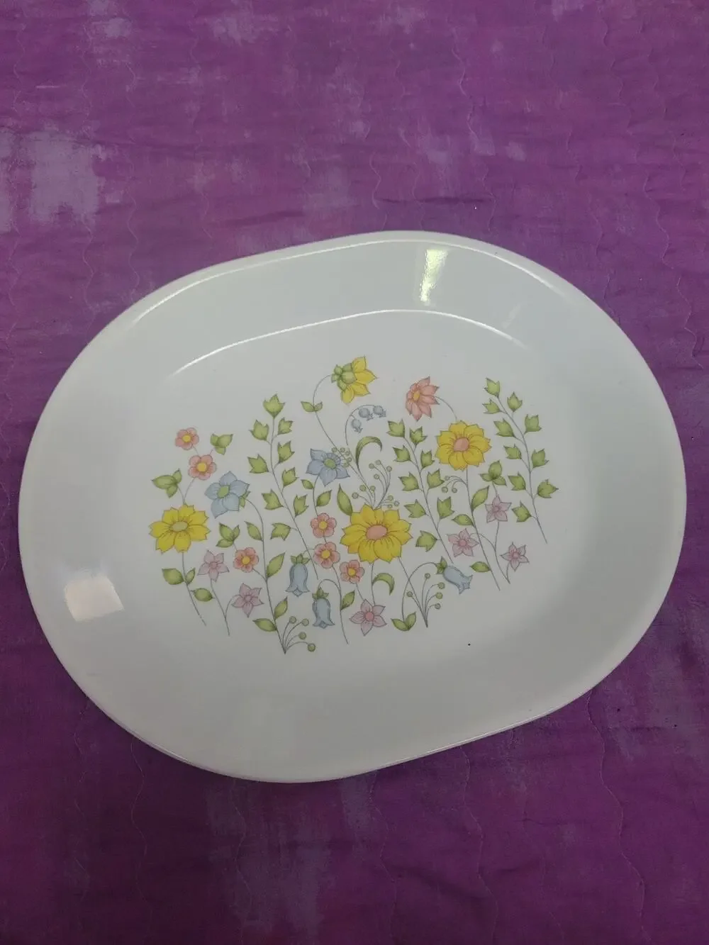 1 Corelle Corning Ware Spring Meadow Wildflowers 10 x 12 Oval Dish/Platter Plate